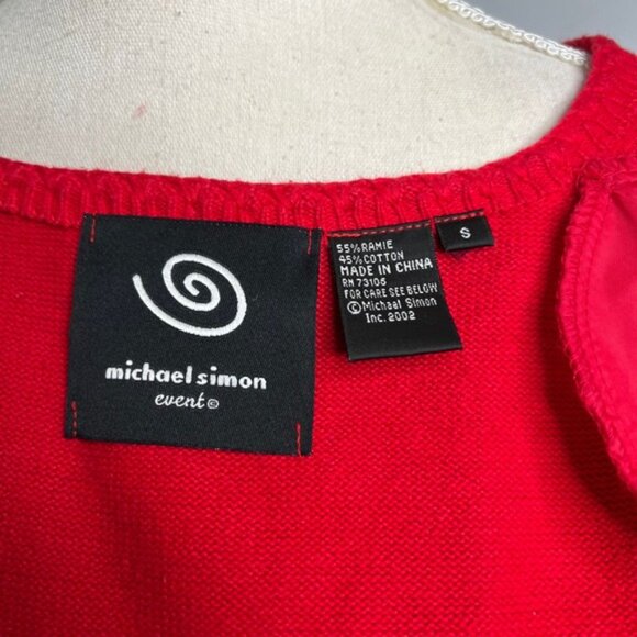 Vintage Y2K Michael Simon Christmas Sweater Sequin Presents Holiday Red SMALL - Picture 13 of 13